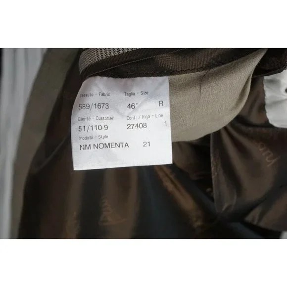 Brioni NM Nomenta Brown Plaid Silk Blend Sport Coat Jacket Sz 46R